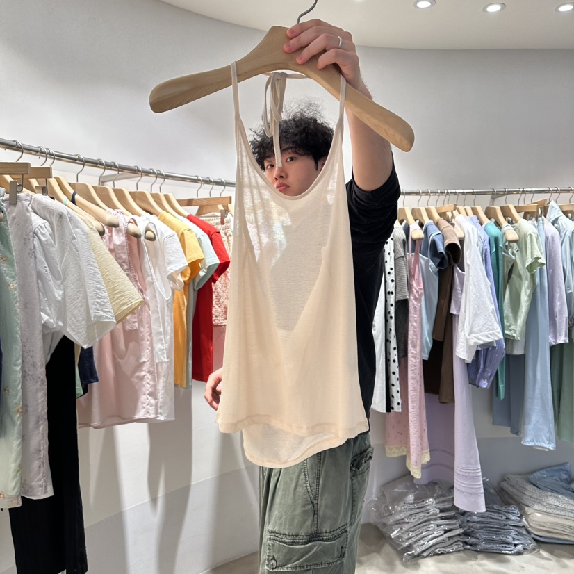 ROOM K-P韓國東大門代購女裝新款熱賣26春夏吊帶背心透明roomk吊帶/背心圖色4