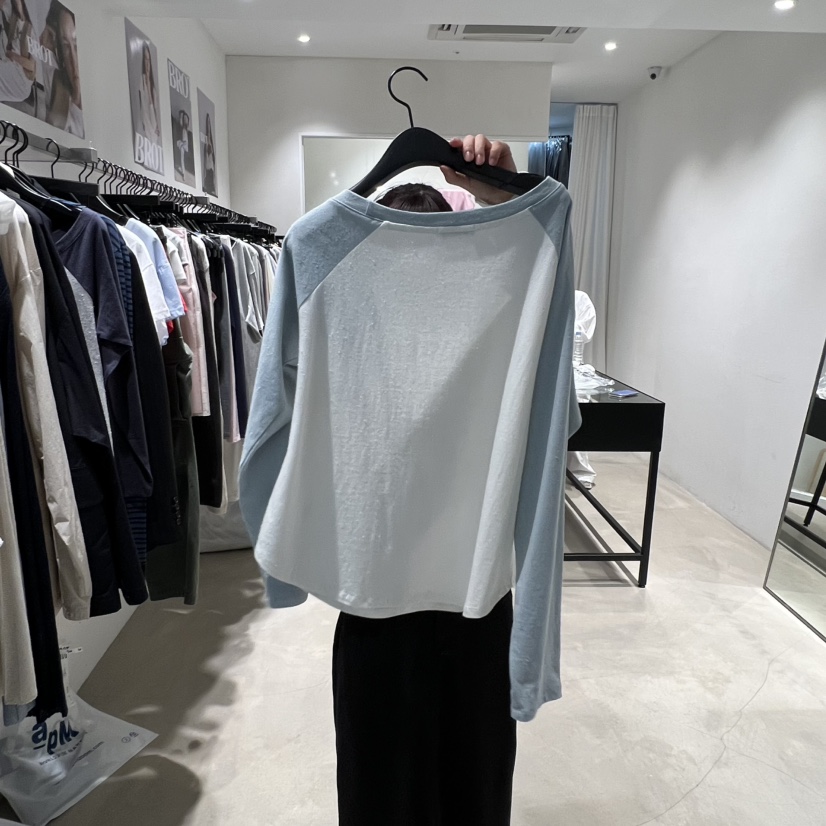 BROT韓國代購女裝新款職業26春夏熱賣時尚推薦休閑長袖T恤BROT長袖T恤