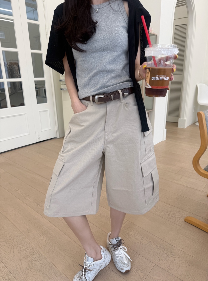 LUMIPLE韓國直郵實拍女裝新品26春夏推薦職業短褲不含腰帶LUMIPLE短褲圖色2