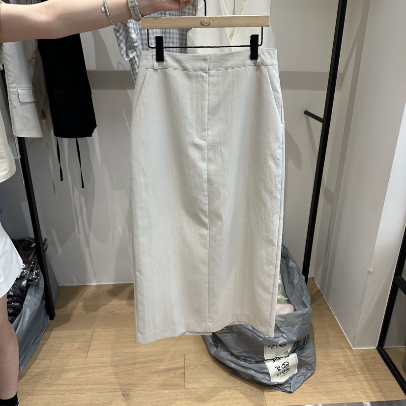 aube nunt韓國代購女裝新款時尚人氣職業26春夏熱賣長裙aube nunt長裙圖色3米色