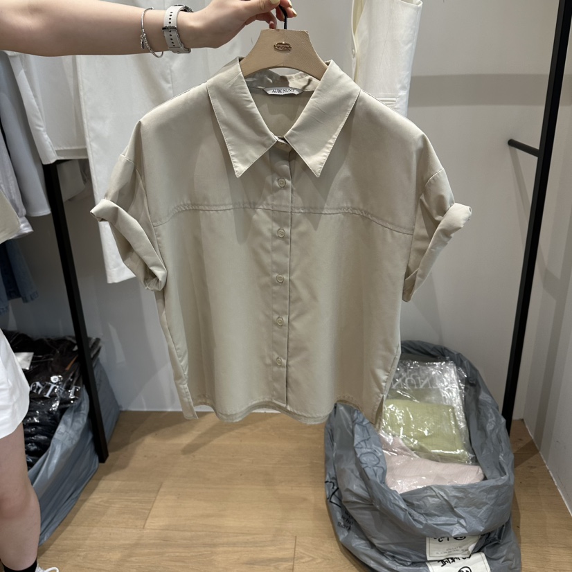 aube nunt韓國代購女士新款休閑職業推薦26春夏襯衫蕾絲衫aube nunt襯衫/蕾絲衫圖色2