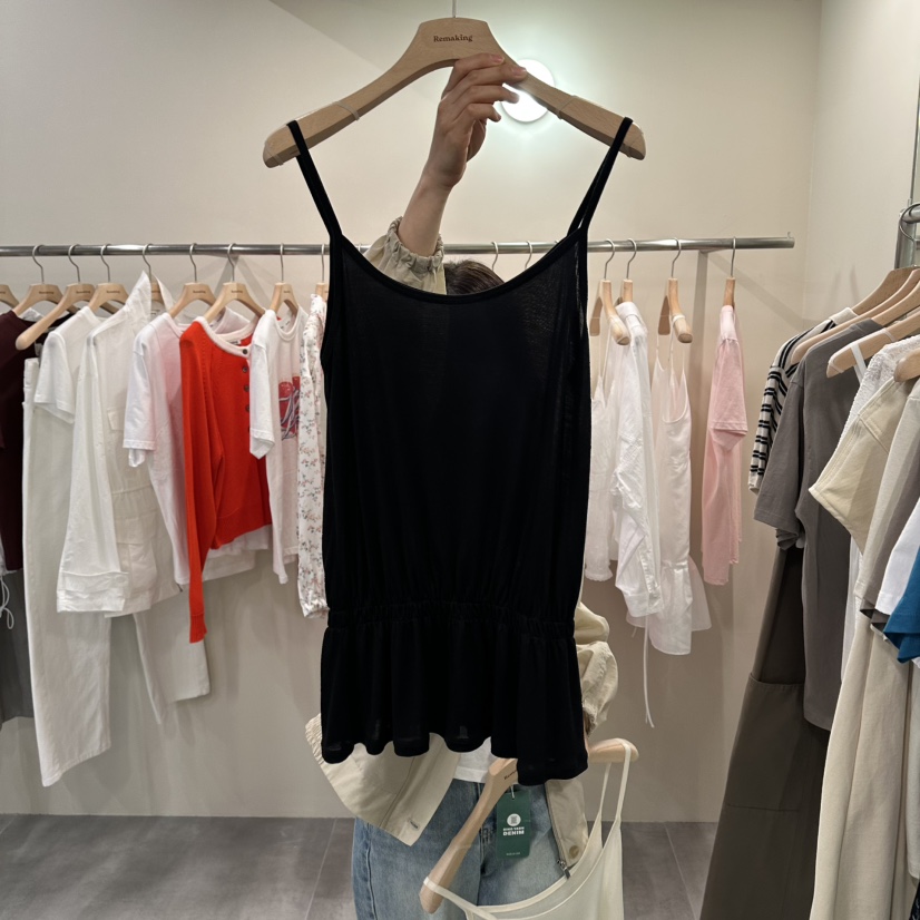 URBANSTORY/REMAKING韓國直郵女裝新品人氣吊帶背心荷葉邊天絲Remaking/URBANSTORY吊帶/背心圖色3
