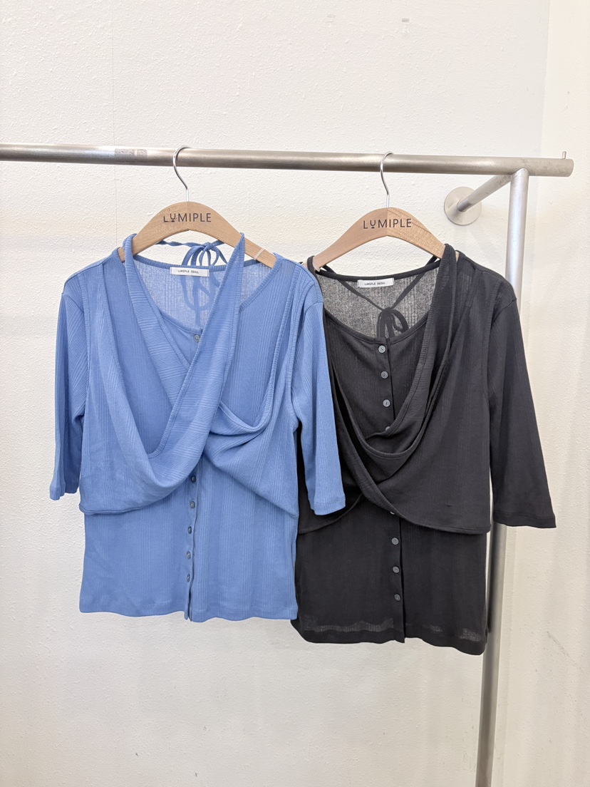 LUMIPLE韓國東大門直郵女士新品職業推薦人氣時尚T恤假兩件LUMIPLET恤