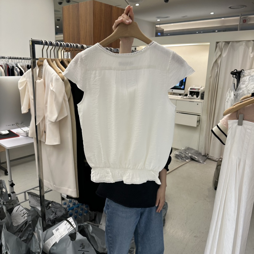 MER韓國東大門直郵女裝新品熱賣時尚人氣推薦26春夏襯衫蕾絲衫MER/ANGELO BIANCO襯衫/蕾絲衫