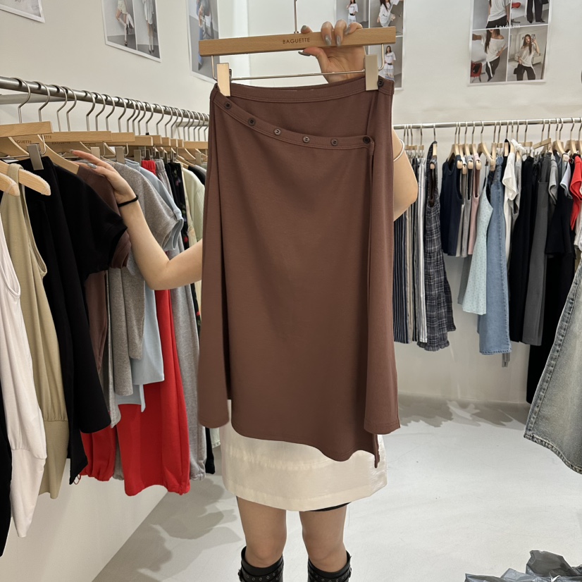 BAGUETTE-P韓國東大門代購女士新品26春夏時尚人氣長裙紐扣BAGUETTE-P長裙圖色3