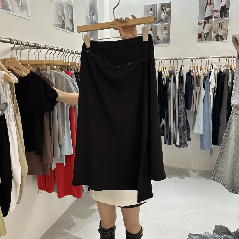 BAGUETTE-P韓國東大門代購女士新品26春夏時尚人氣長裙紐扣BAGUETTE-P長裙圖色4