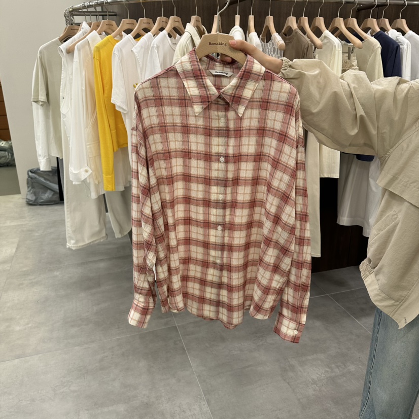 URBANSTORY/REMAKING韓國直郵女裝新品人氣襯衫蕾絲衫印花格子Remaking/URBANSTORY襯衫/蕾絲衫圖色2