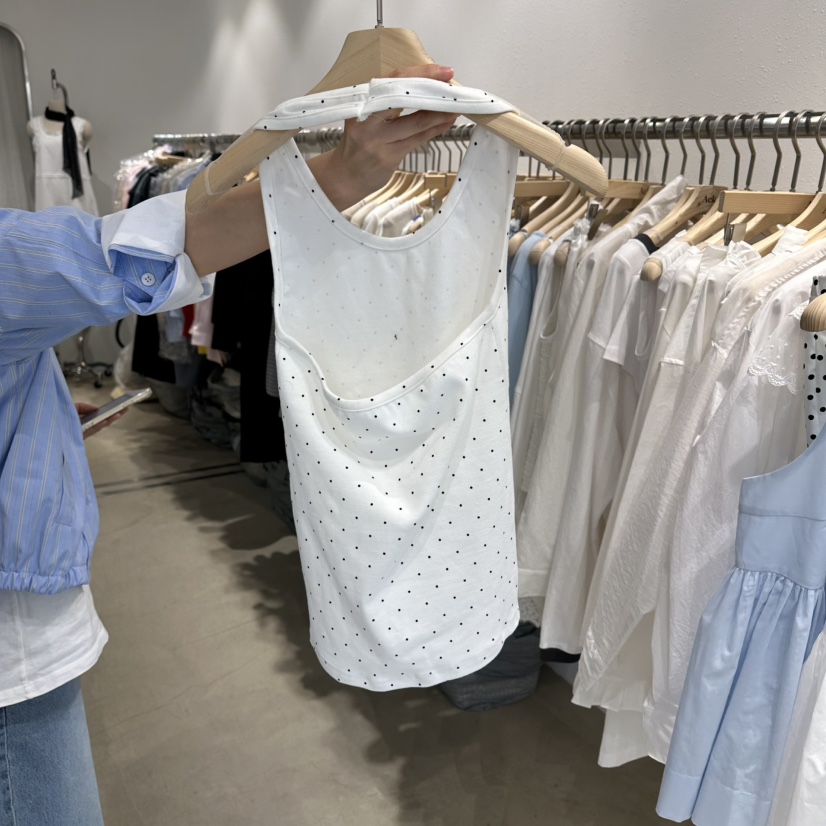 ACKER韓國代購女士新品時尚休閑推薦職業26春夏吊帶背心圓點ACKER吊帶/背心
