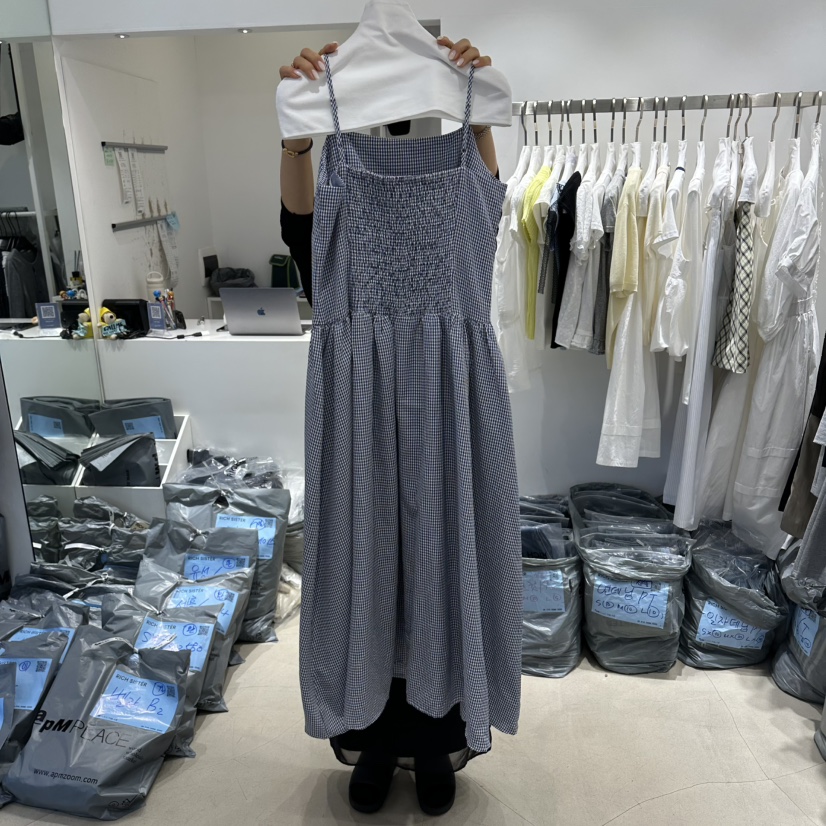 RICH SISTER韓國代購女士新款休閑熱賣職業人氣連衣裙格子RICH SISTER連衣裙