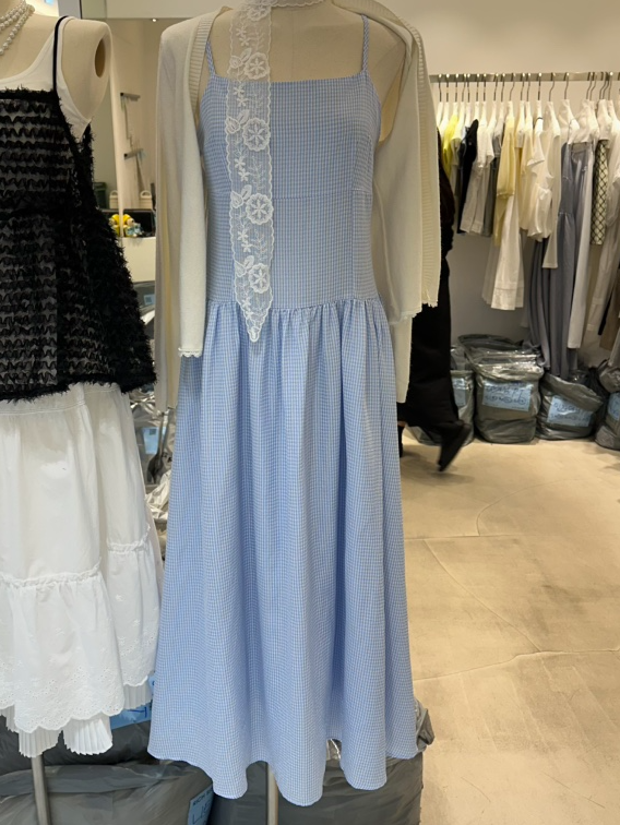 RICH SISTER韓國代購女士新款休閑熱賣職業人氣連衣裙格子RICH SISTER連衣裙圖色2