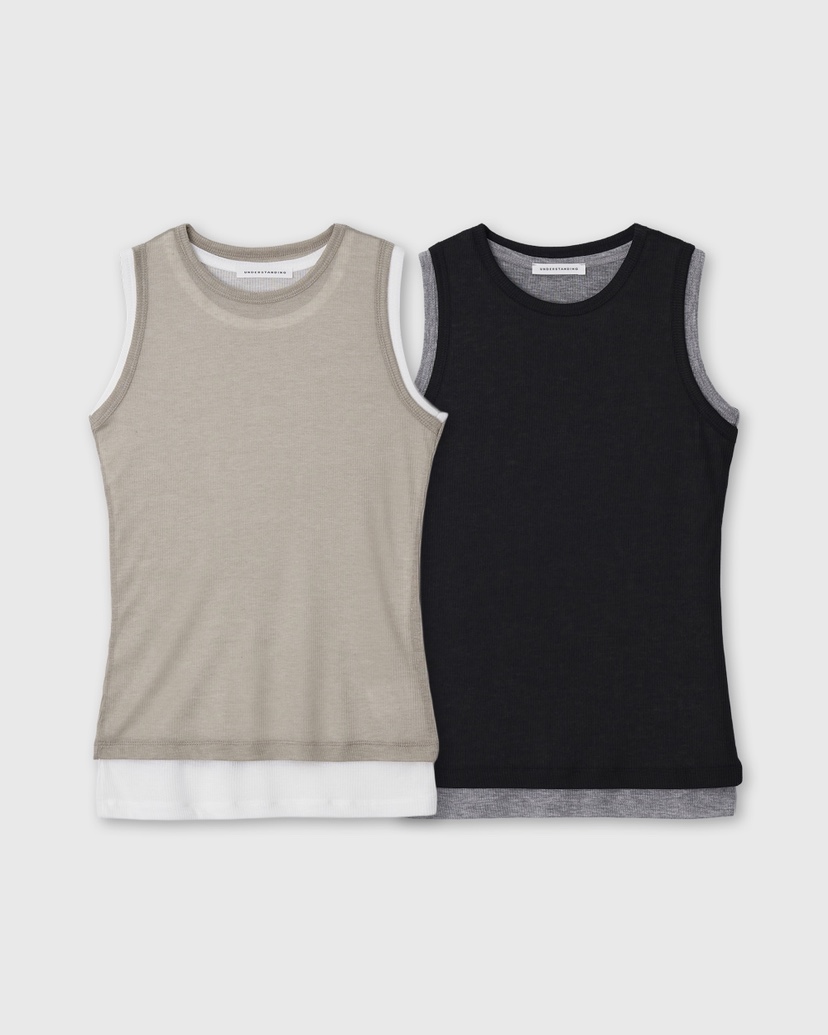 UNDERSTANDING韓國東大門直郵女裝新品職業推薦吊帶背心雙層UNDERSTANDING吊帶/背心