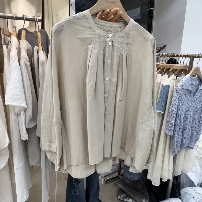 AFTERGLOW韓國代購女裝新品時尚休閑人氣26春夏襯衫蕾絲衫褶裥AFTERGLOW襯衫/蕾絲衫圖色3