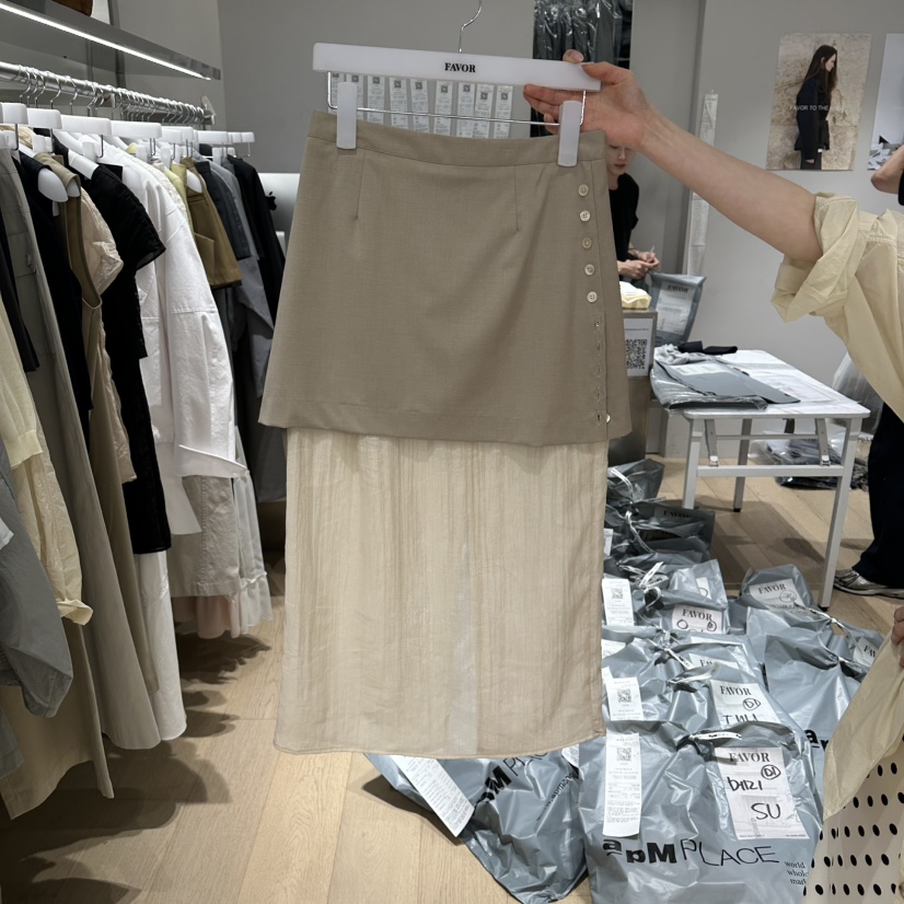 FAVOR-P韓國東大門代購女士新款休閑職業26春夏熱賣長裙FAVOR-P長裙圖色1