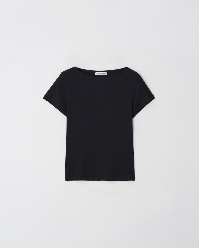 UNDERSTANDING韓國東大門代購女裝新款推薦休閑T恤船領羅紋UNDERSTANDINGT恤圖色3