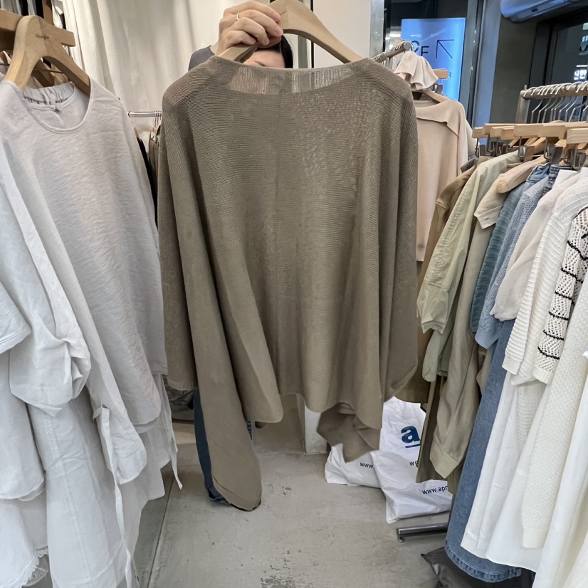 AFTERGLOW韓國東大門直郵女士新品推薦人氣針織衫不對稱披肩AFTERGLOW針織衫