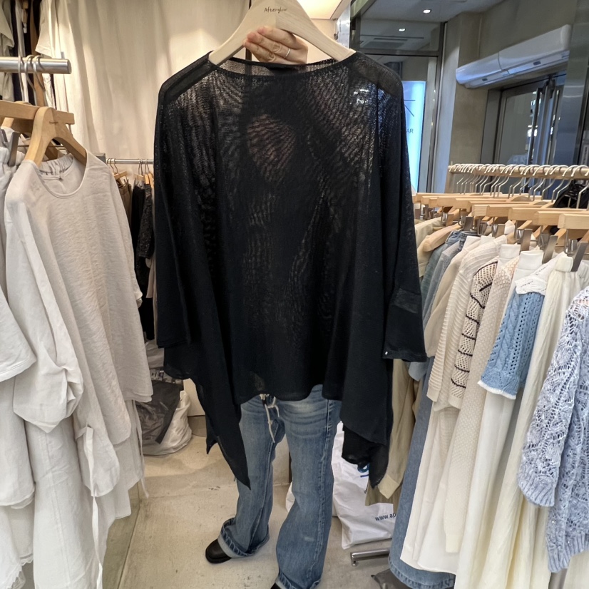 AFTERGLOW韓國東大門直郵女士新品推薦人氣針織衫不對稱披肩AFTERGLOW針織衫圖色2