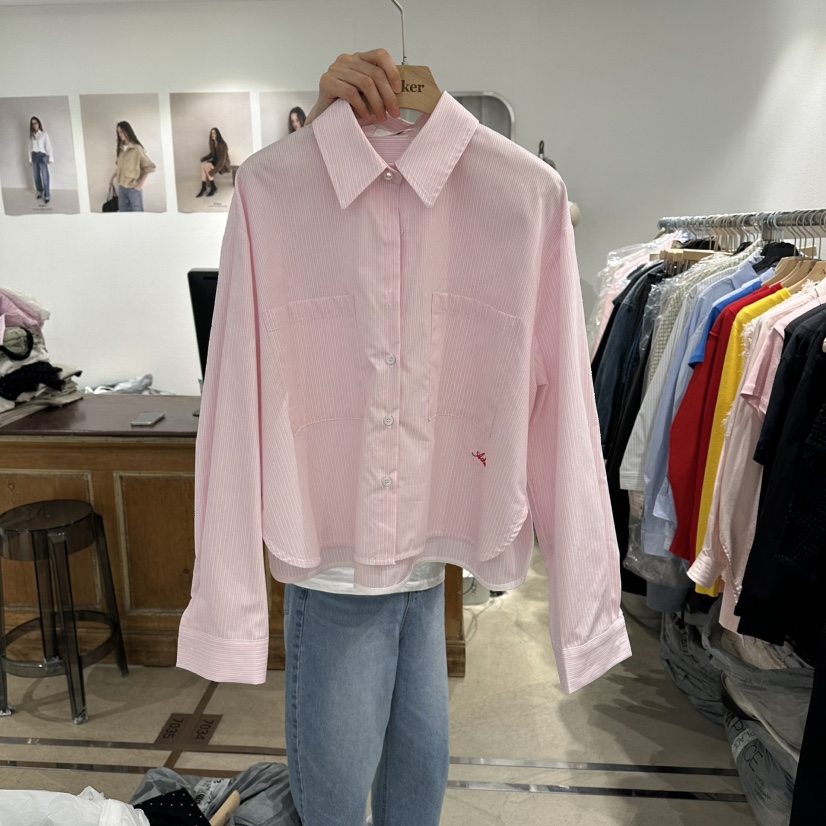 ACKER韓國東大門直郵女士新品職業推薦熱賣襯衫蕾絲衫條紋ACKER襯衫/蕾絲衫圖色2