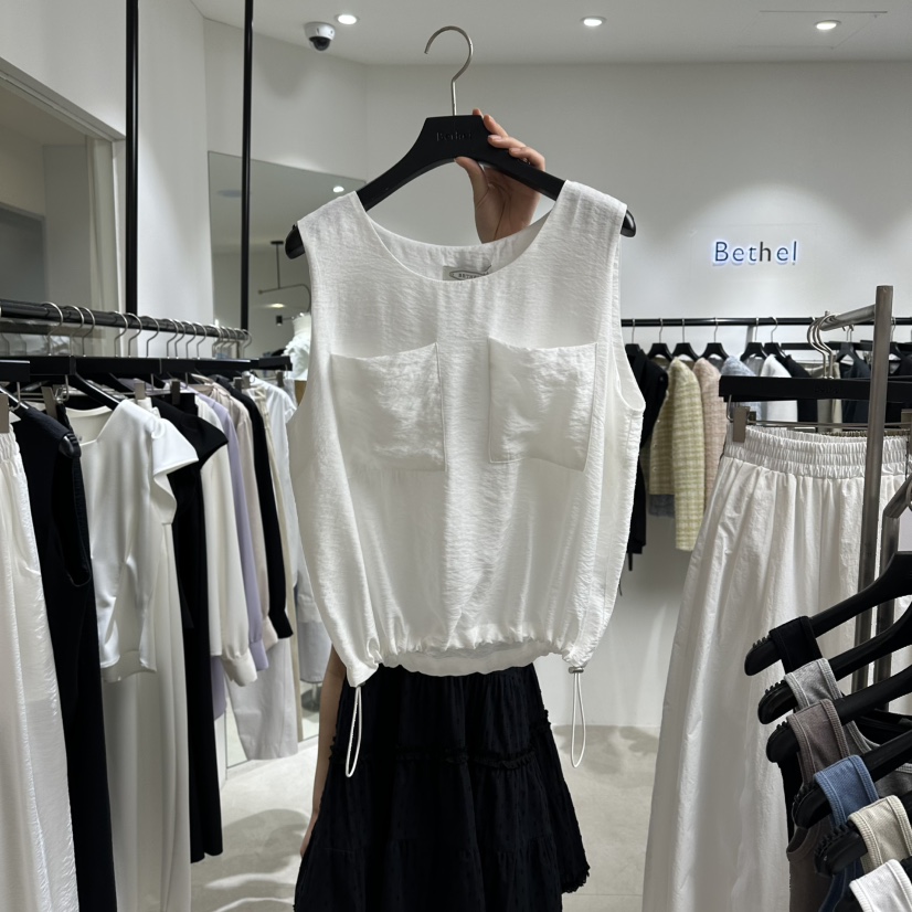 BETHEL韓國直郵女士新品職業休閑人氣熱賣吊帶背心口袋柔軟BETHEL吊帶/背心圖色1