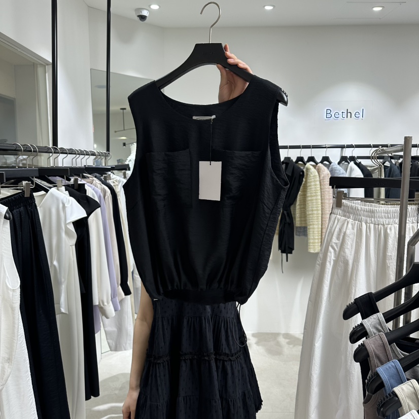 BETHEL韓國直郵女士新品職業休閑人氣熱賣吊帶背心口袋柔軟BETHEL吊帶/背心圖色2