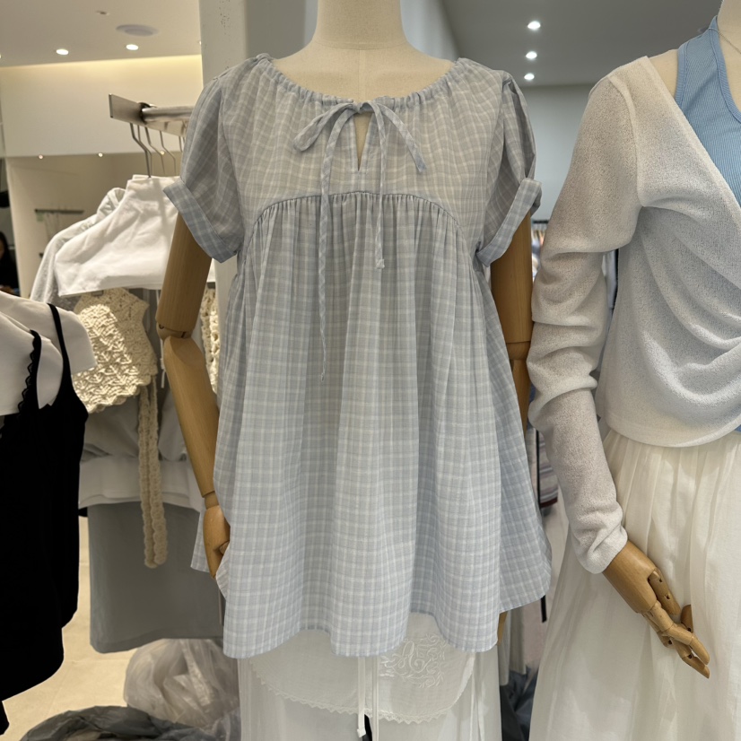 NOTTINGHAM/AVECNOUS/MODEST韓國代購女士新品休閑襯衫蕾絲衫褶皺NOTTINGHAM/AVECNOUS/MODEST襯衫/蕾絲衫圖色1