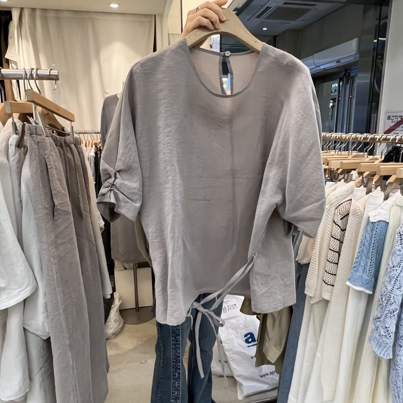 AFTERGLOW韓國東大門直郵女士新款熱賣襯衫蕾絲衫袖子褶皺AFTERGLOW襯衫/蕾絲衫圖色3