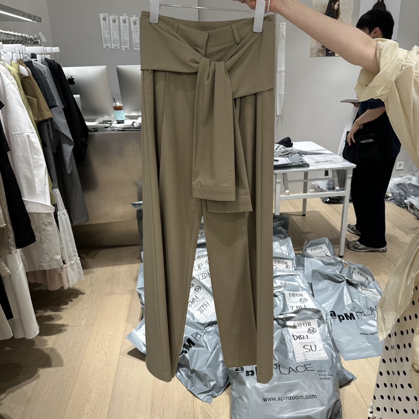 FAVOR-P韓國直郵實拍女士新品人氣職業26春夏休閑褲羅紋FAVOR-P休閑褲圖色1