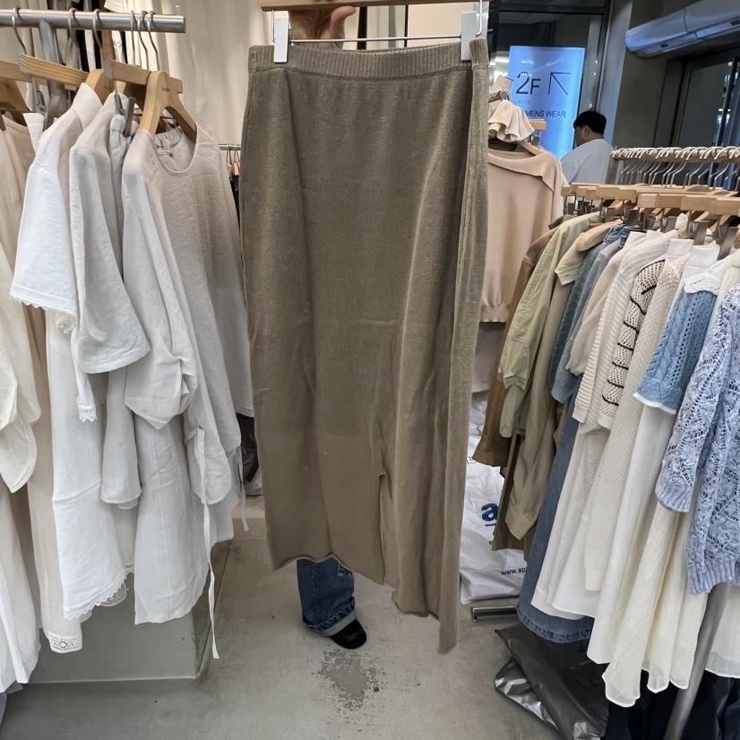 AFTERGLOW韓國東大門直郵女裝新品26春夏長裙不對稱針織裙AFTERGLOW長裙