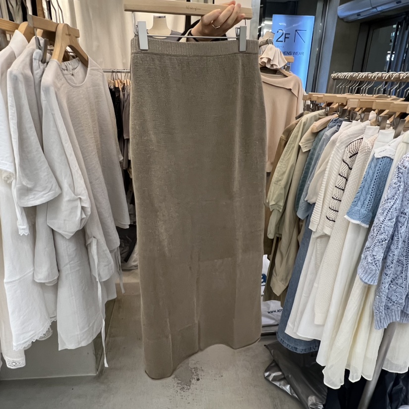 AFTERGLOW韓國東大門直郵女裝新品26春夏長裙不對稱針織裙AFTERGLOW長裙圖色1