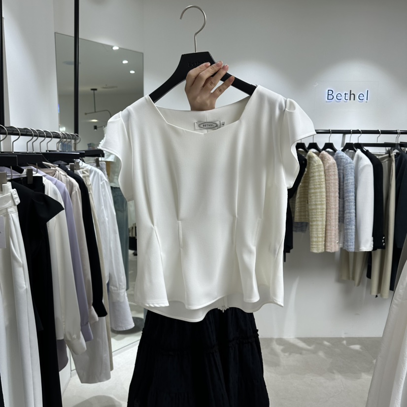 BETHEL韓國直郵女士新品熱賣26春夏人氣職業休閑襯衫蕾絲衫BETHEL襯衫/蕾絲衫圖色1