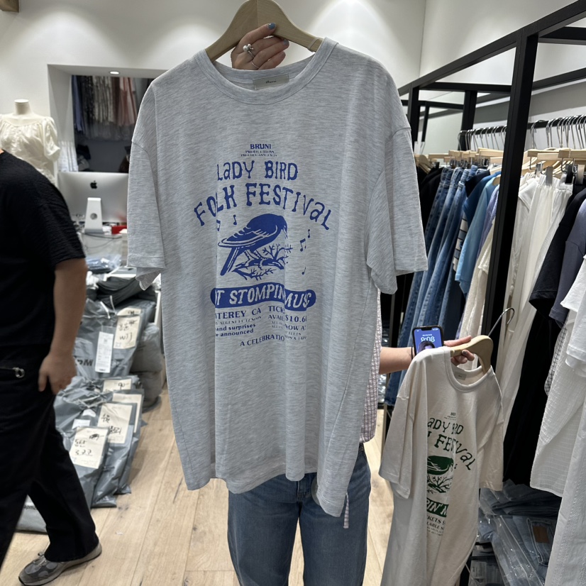 BRUNI/RICOTTA韓國直郵實拍女士新品人氣職業休閑26春夏T恤BRUNI/RICOTTAT恤圖色2