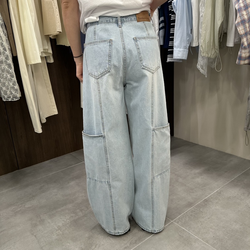 URBANSTORY/REMAKING韓國直郵實拍女裝新品職業牛仔褲口袋柔軟Remaking/URBANSTORY牛仔褲