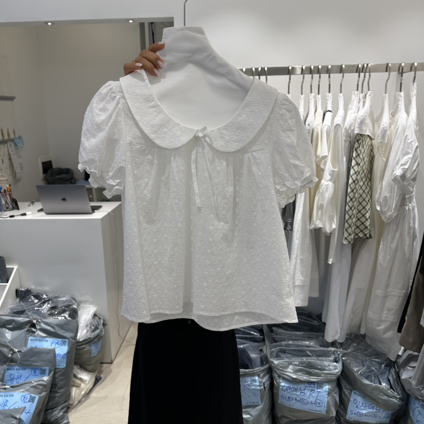 RICH SISTER韓國東大門直郵女士新品推薦襯衫蕾絲衫可愛的RICH SISTER襯衫/蕾絲衫圖色1