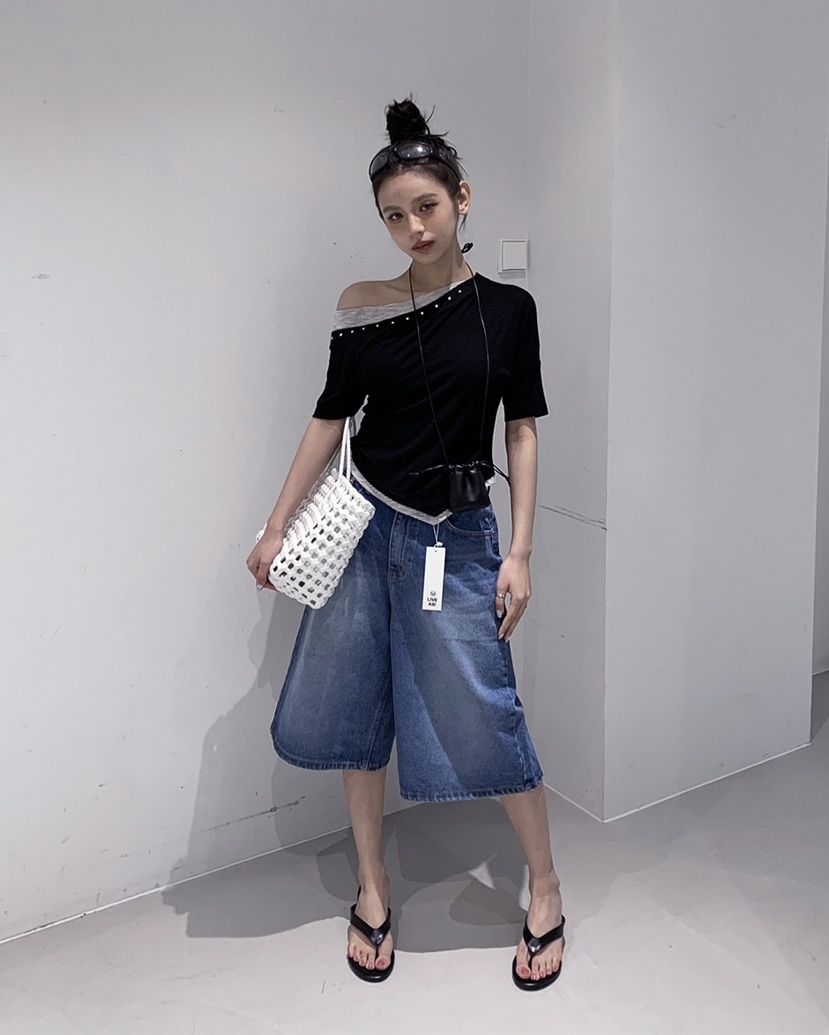 LIVE AID-P韓國直郵女士新品人氣推薦真品職業時尚熱賣T恤LIVE AID-PT恤