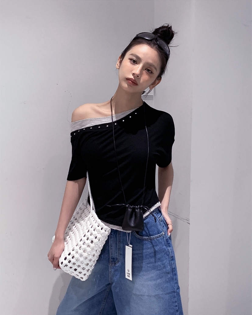 LIVE AID-P韓國直郵女士新品人氣推薦真品職業時尚熱賣T恤LIVE AID-PT恤