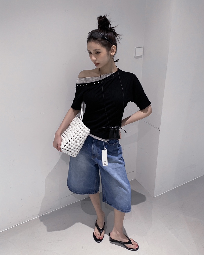 LIVE AID-P韓國直郵女士新品人氣推薦真品職業時尚熱賣T恤LIVE AID-PT恤