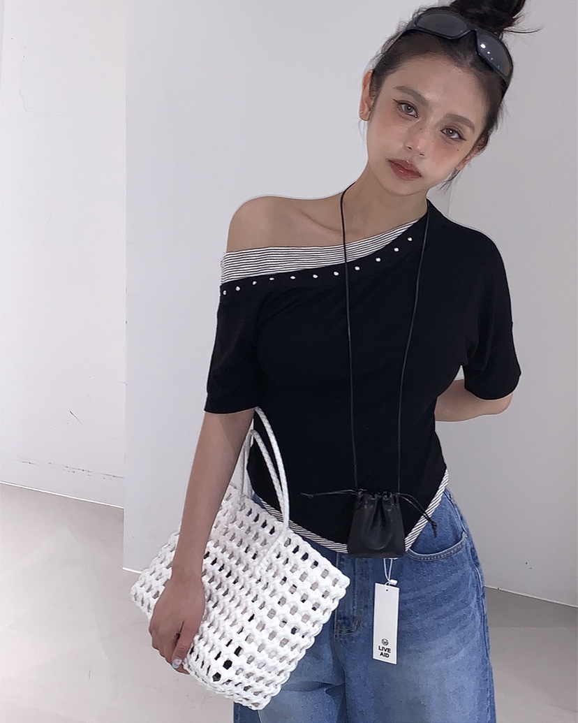 LIVE AID-P韓國直郵女士新品人氣推薦真品職業時尚熱賣T恤LIVE AID-PT恤