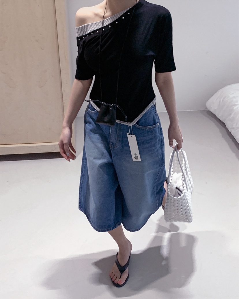 LIVE AID-P韓國直郵女士新品人氣推薦真品職業時尚熱賣T恤LIVE AID-PT恤