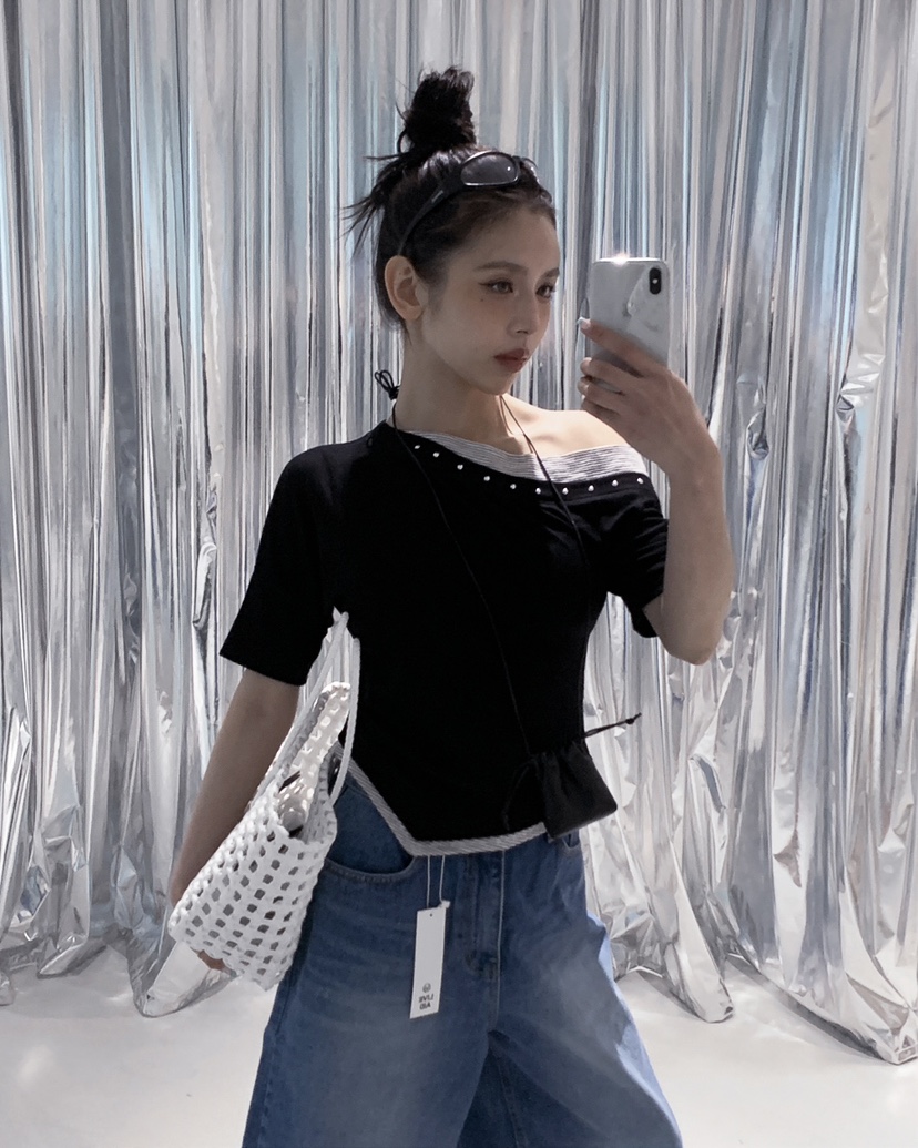 LIVE AID-P韓國直郵女士新品人氣推薦真品職業時尚熱賣T恤LIVE AID-PT恤