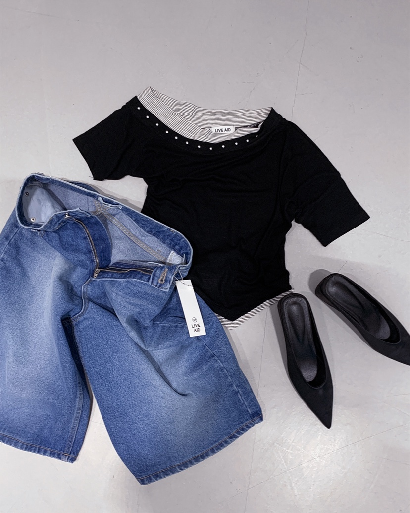 LIVE AID-P韓國直郵女士新品人氣推薦真品職業時尚熱賣T恤LIVE AID-PT恤