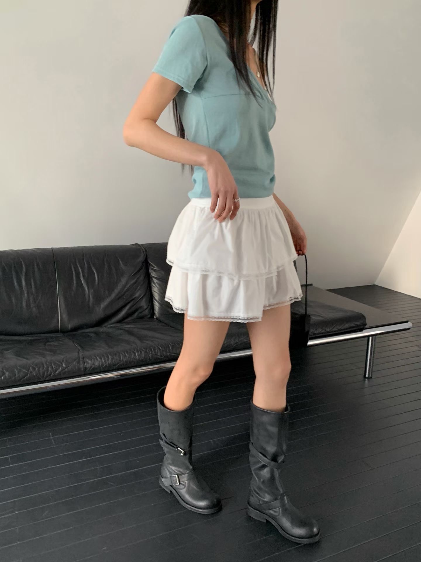 JUNO東大門實拍女士新品職業休閑真品推薦26春夏熱賣短裙JUNO短裙