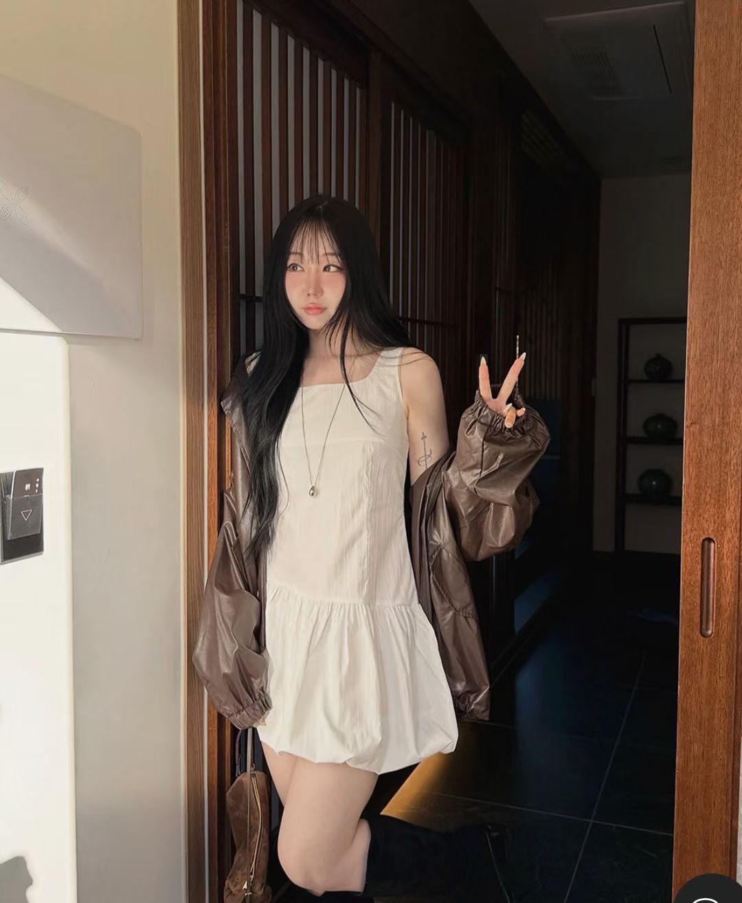 JUNO東大門代購女士新品人氣推薦時尚26春夏熱賣連衣裙褶裥JUNO連衣裙圖色1