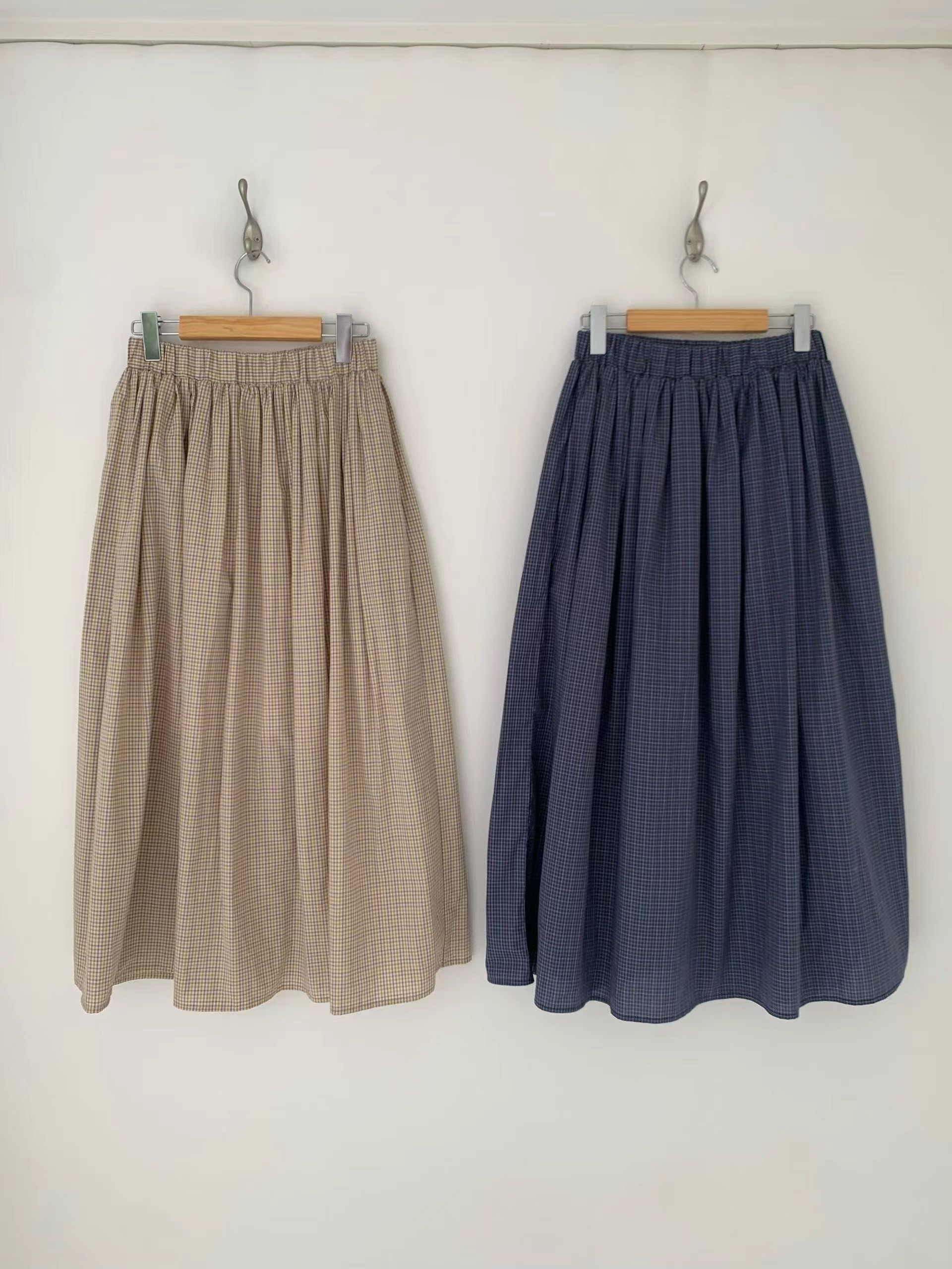 FEVER東大門實拍女士新品真品推薦熱賣人氣休閑長裙復古格紋FEVER長裙