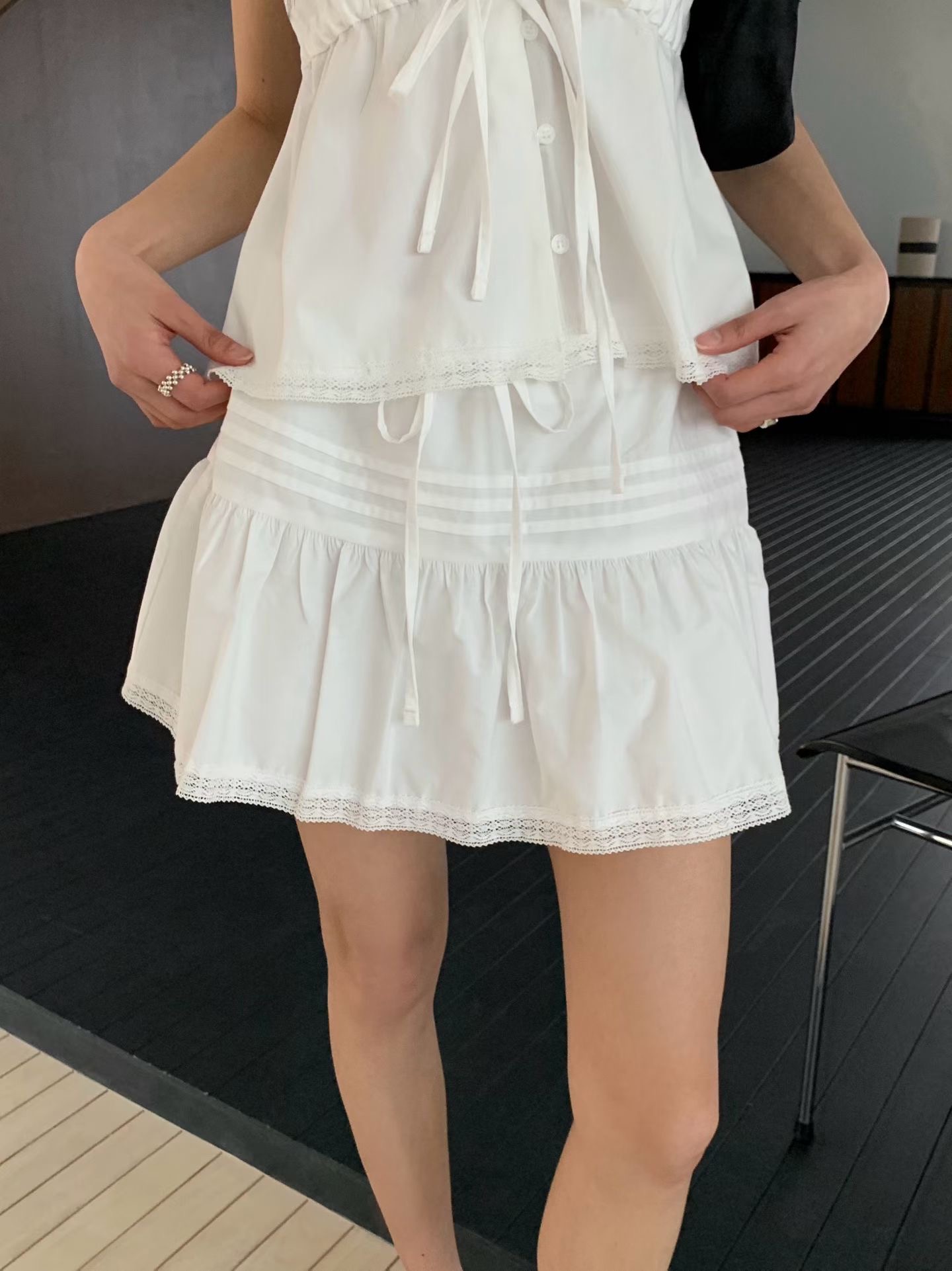 JUNO東大門代購女士新款26春夏人氣休閑時尚推薦熱賣短裙JUNO短裙圖色1