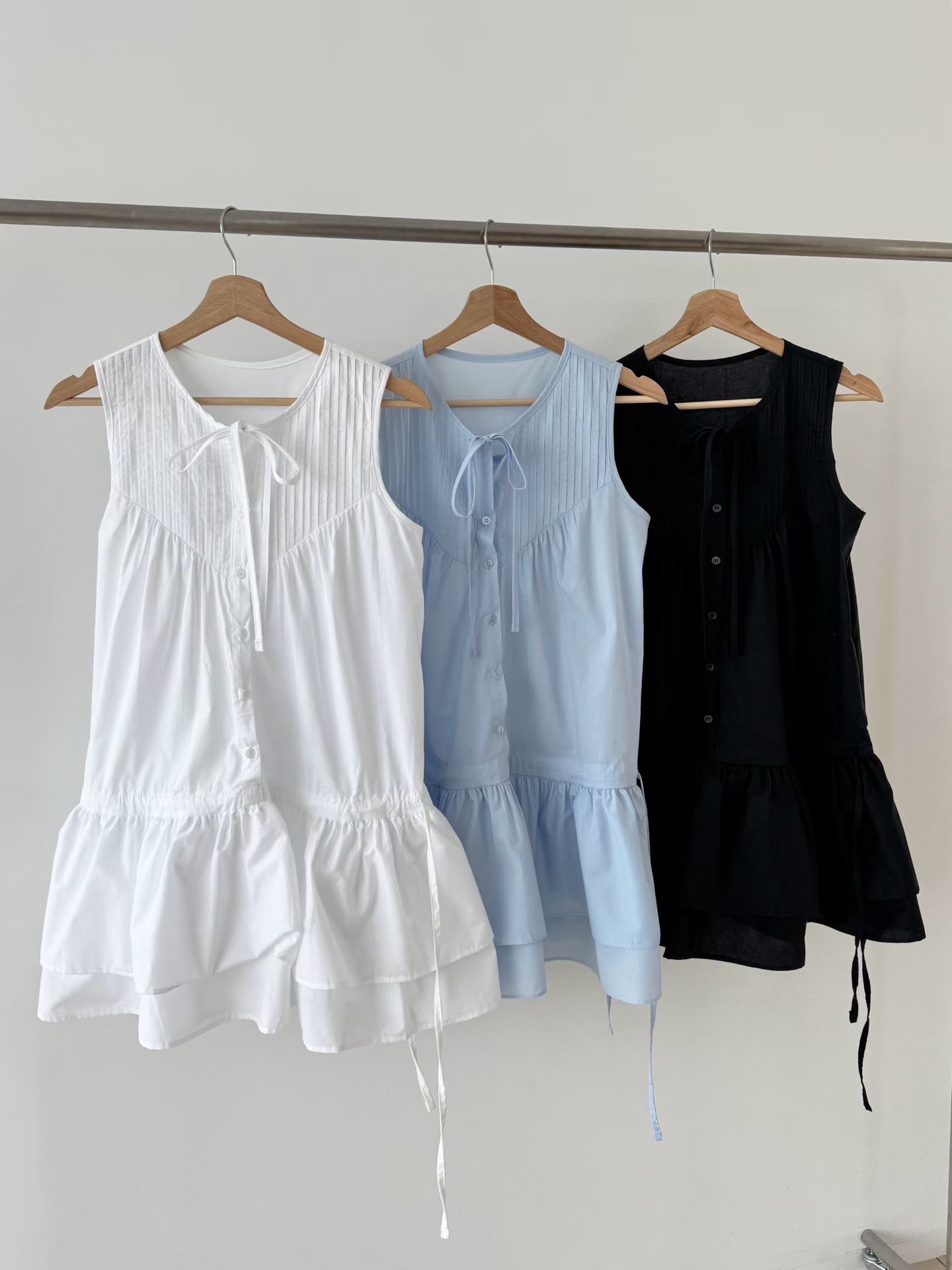 JUNO東大門實拍女士新品人氣真品26春夏推薦時尚連衣裙褶裥JUNO連衣裙圖色3左三色