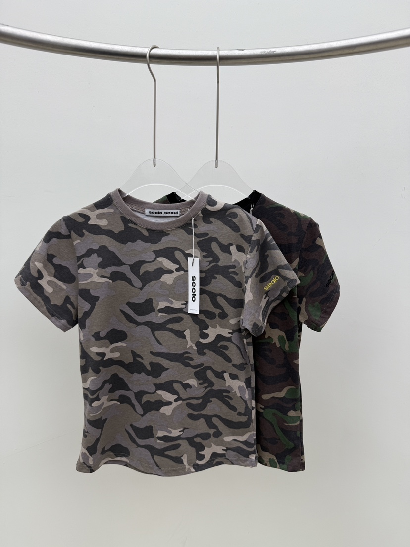 SEOLO東大門直郵女裝新款熱賣人氣職業推薦真品T恤刺繡迷彩Seolo seoulT恤