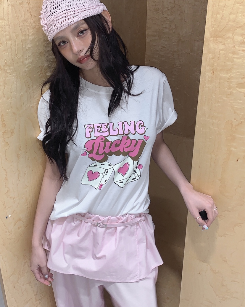 LIVE AID-P韓國代購女士新品26春夏推薦職業熱賣休閑T恤LIVE AID-PT恤