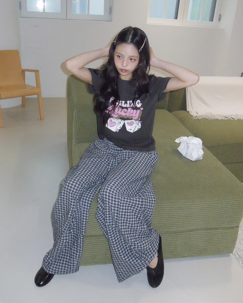 LIVE AID-P韓國代購女士新品26春夏推薦職業熱賣休閑T恤LIVE AID-PT恤