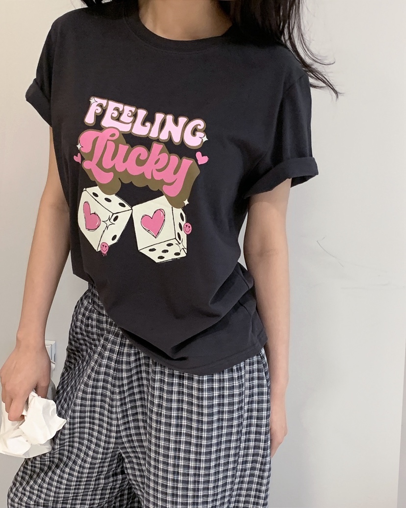 LIVE AID-P韓國代購女士新品26春夏推薦職業熱賣休閑T恤LIVE AID-PT恤