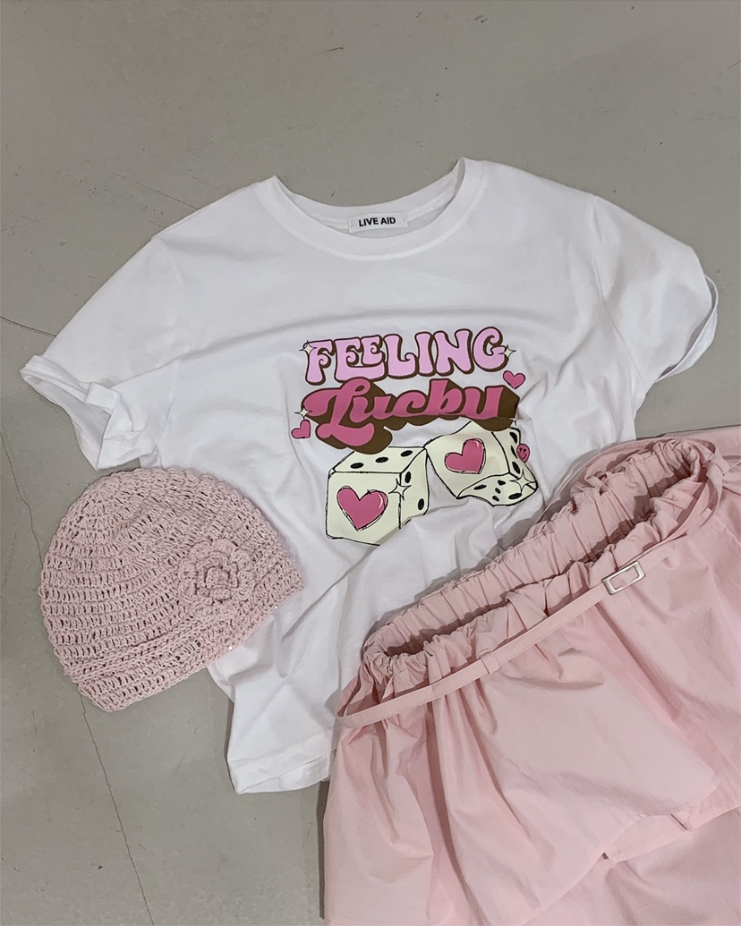 LIVE AID-P韓國代購女士新品26春夏推薦職業熱賣休閑T恤LIVE AID-PT恤