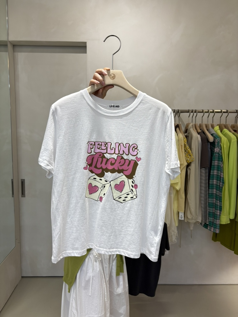 LIVE AID-P韓國代購女士新品26春夏推薦職業熱賣休閑T恤LIVE AID-PT恤圖色2